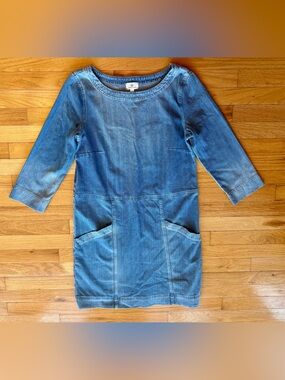 AG Adriano Goldschmied Women’s Denim Blue Pocket Dress Jumper size S 4-6